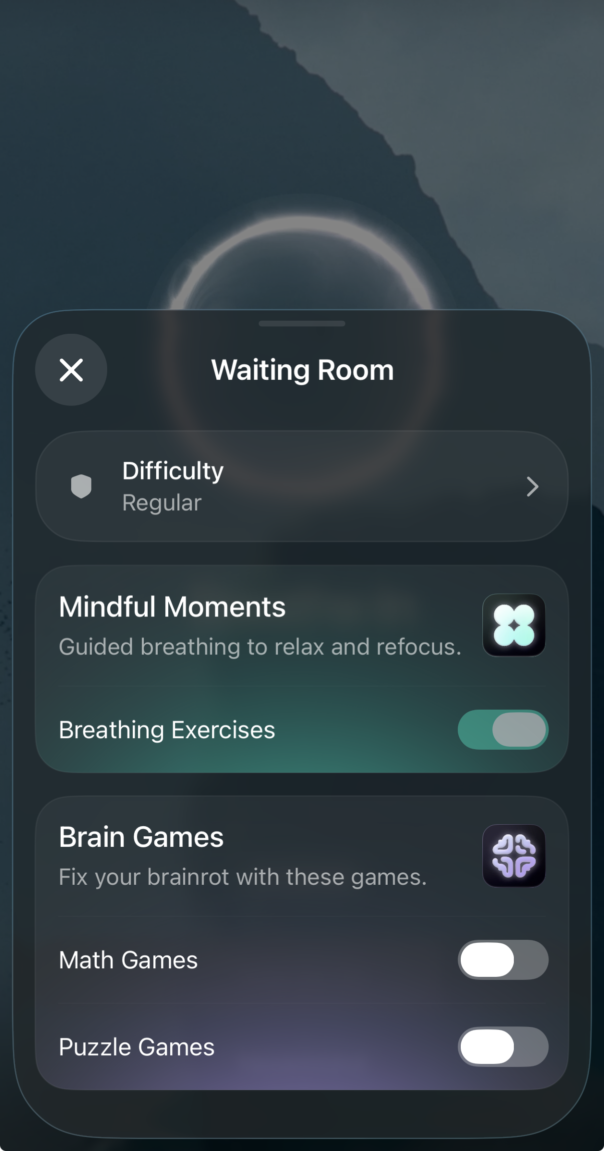 Waiting Room content options